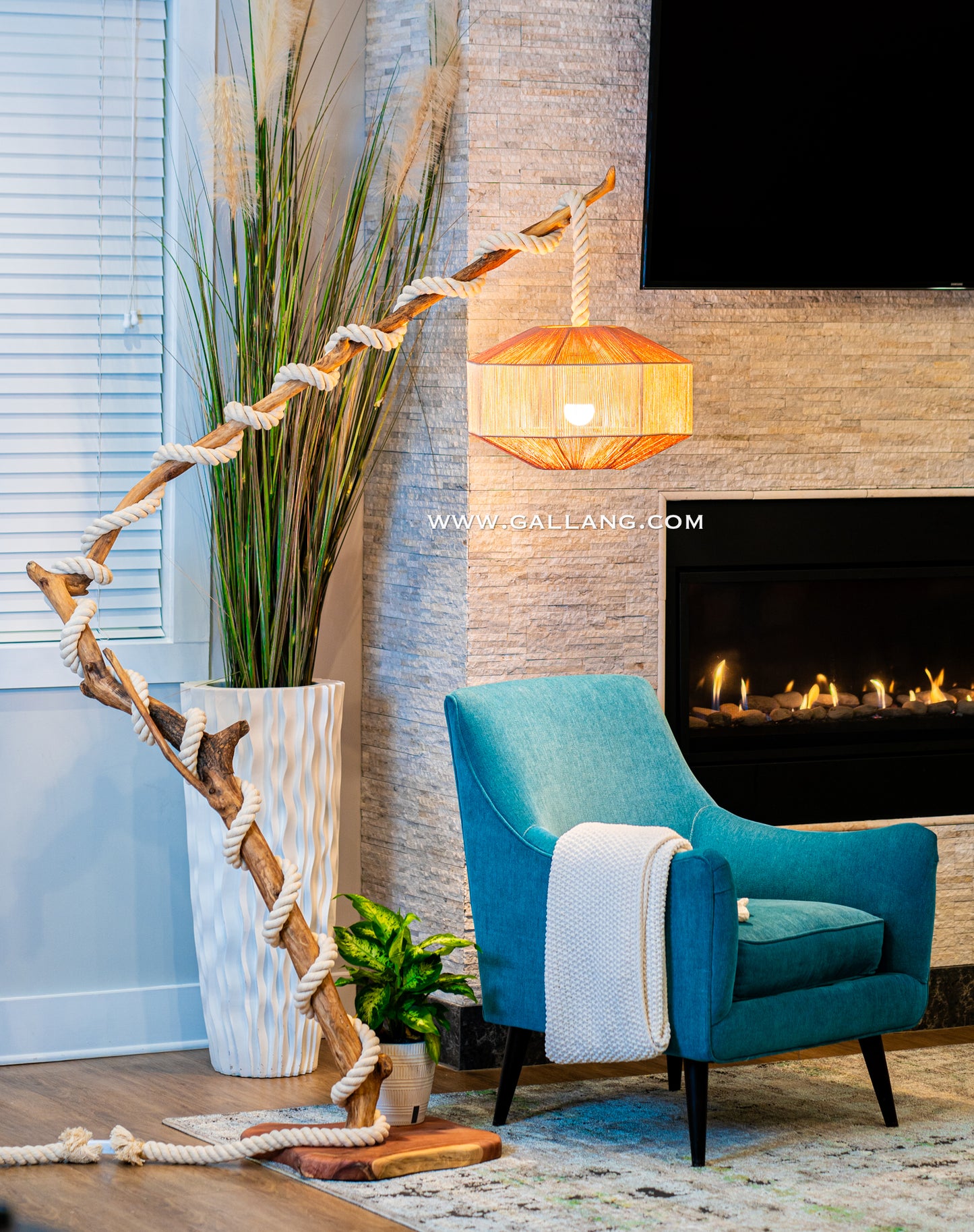 Handcrafted Rustic Standing Floor Lamp Art- "ARCHIE"