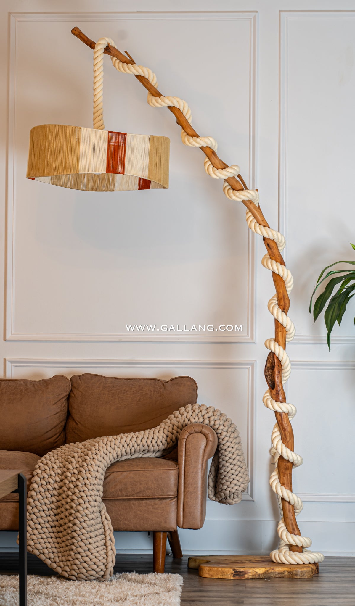 Maple Twist Floor Lamp Art- "CRESCENT"