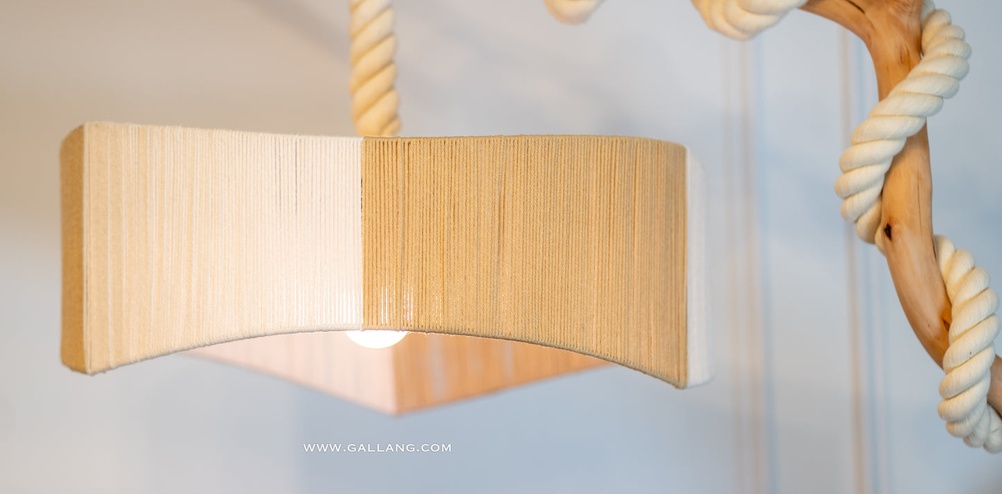 Cypress Wood Floor Lamp Art- "PREPPY"