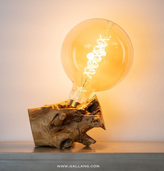Rustic Wood Table Lamp- “Pulse”