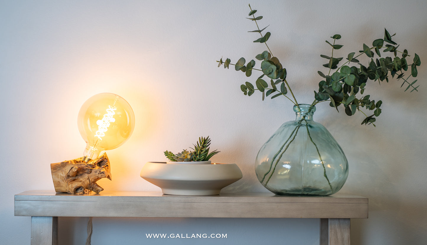 Rustic Wood Table Lamp- “Pulse”