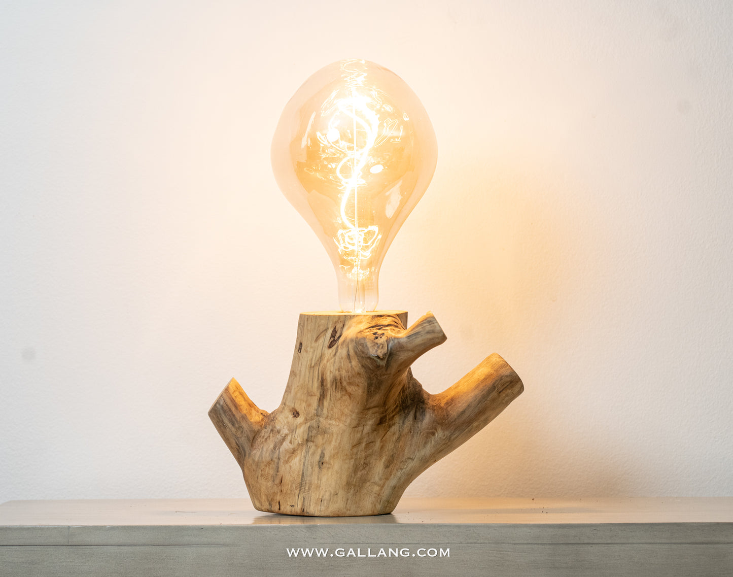 Handcrafted Wood Table Lamp