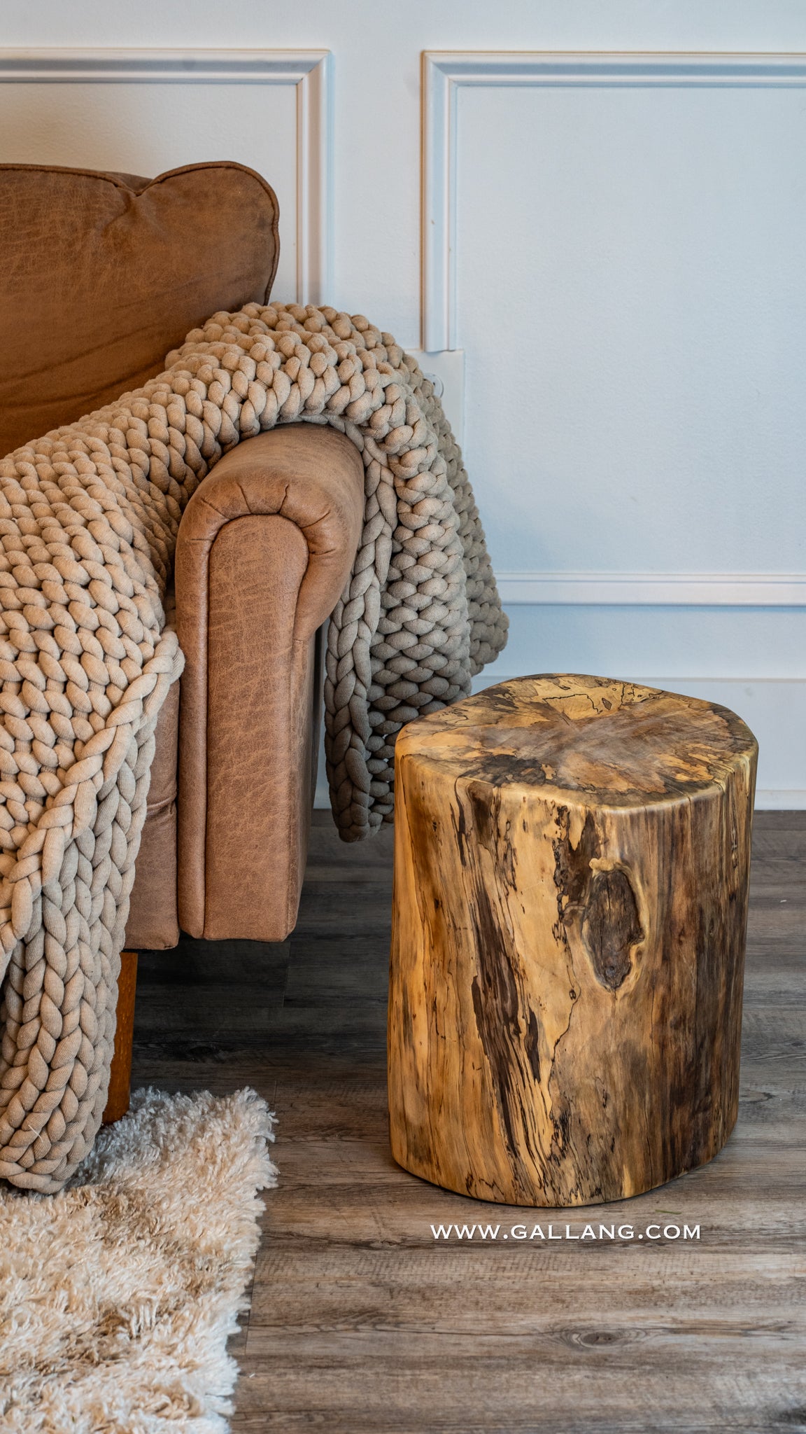 Maple Tree Stump Side Table