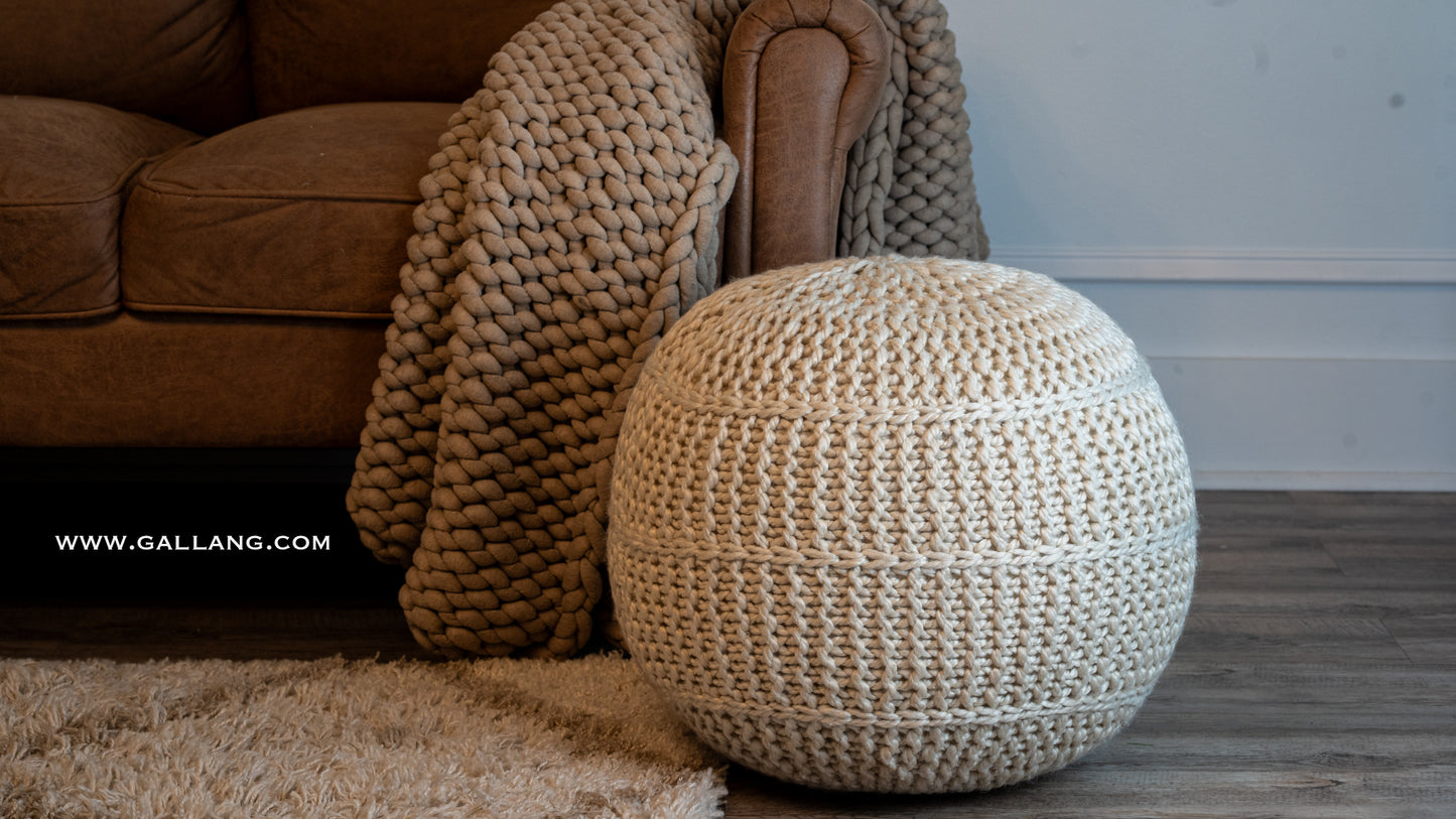 Macrame Knitted Pouf