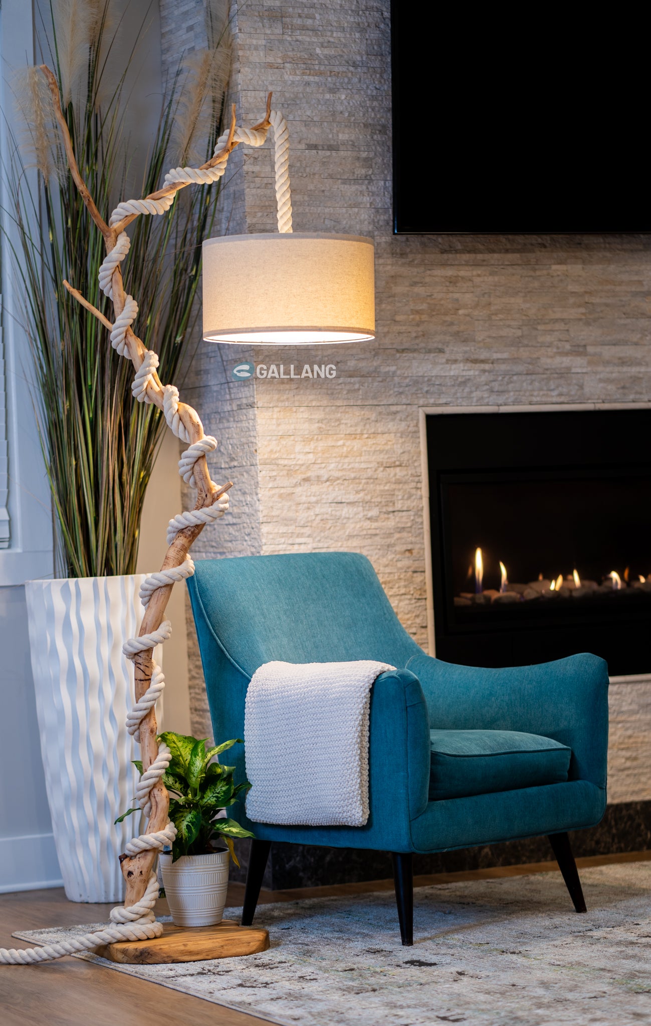Curvy Tree Branch Lamp Art- "NILLA"